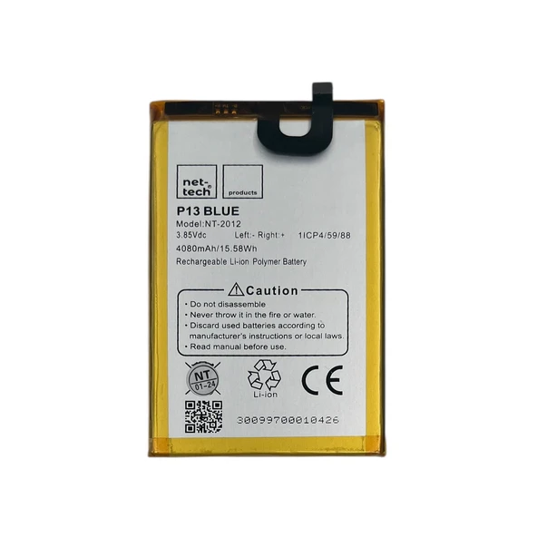 Teknonet Reeder P13 Blue Uyumlu Nettech 3800 mAh Batarya NT-104115 ürün görseli 1