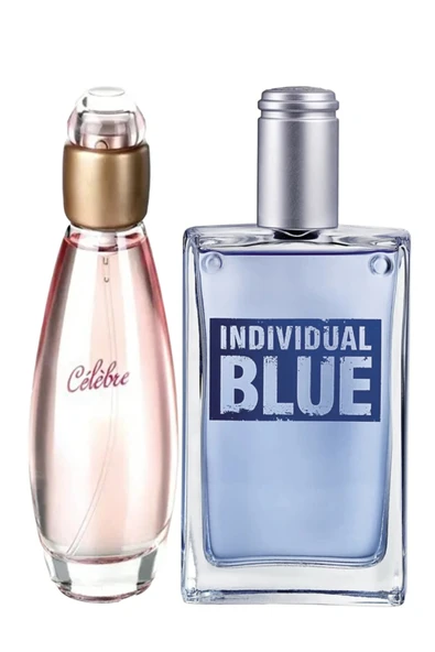 AVON Celebre Edt 50 ml Kadın Parfümü ve Individual Blue Edt 100 ml Erkek Parfümü ürün görseli 1