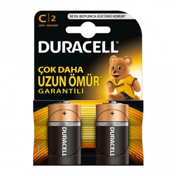 Teknonet Uyumlu Duracell LR14 Alkalin C Orta Boy Pil 2li Batarya NT-112801 ürün görseli 1