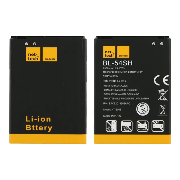 Teknonet LG G3 Mini Uyumlu Nettech BL-54SH 2500 MAh Batarya NT-32448 ürün görseli 1