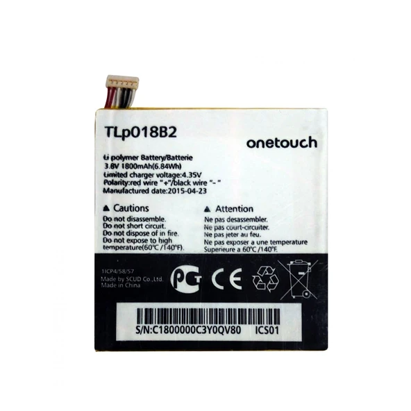 Teknonet Alcatel One Touch Uyumlu Alcatel TLP01882 1800 MAh Batarya NT-12347 ürün görseli 1