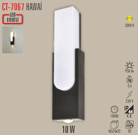 Cata Ct 7067 10W Hawai Dış Mekan LED Aplik ürün görseli 1