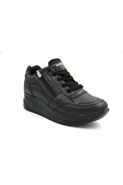 Prego Riwax Bağcıklı Fermuarlı Dolgu Topuklu Hafif Poli Taban Kadın Sneaker ürün görseli 1