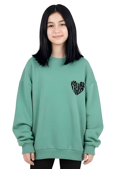 Kız Çocuk 3 İplik Şardonlu-Arkası Baskılı Sweatshirt 12-16 Yaş 12396 ürün görseli 1