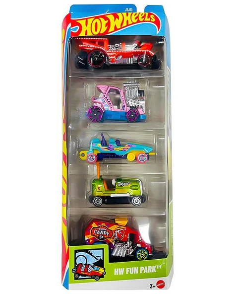 Hot Wheels Beşli Araba Seti Hw Fun Park JBJ88 ürün görseli 1