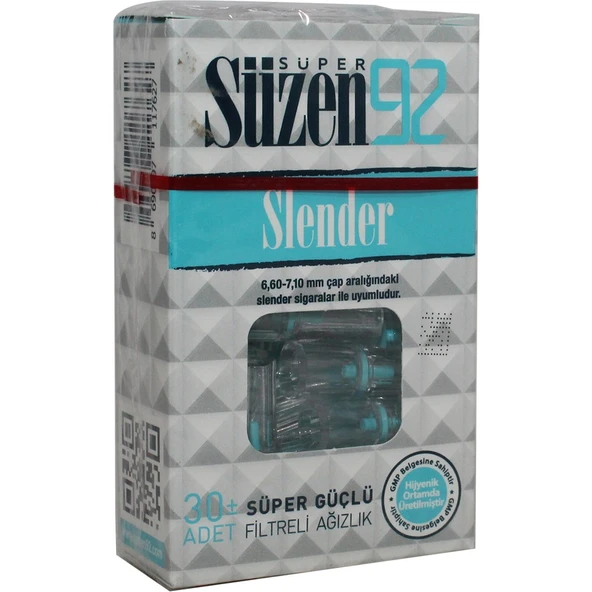 Süzen 92 Slender Filtre Ağızlık 30 Adet Slender ürün görseli 1