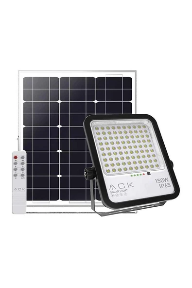 ACK - 150w Solar Led Projektör (Led Solar Foodlight) 1650lmn 6500k Beyaz Işık IP65 AT65-19432 ürün görseli 1