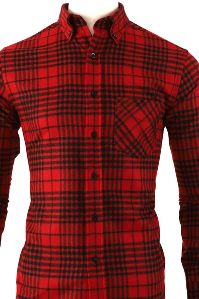 Kareli Regular fit Erkek Oduncu Gömleği - Resim 4