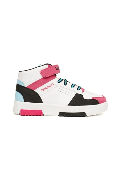 hummel Courfu JR 900553-9047 Beyaz & Siyah & Pembe Kız Çocuk Günlük Spor Ayakkabı ürün görseli 1