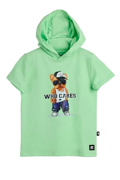 Bad Bear Mood 24.06.12.001Y Yeşil Çocuk Baskılı Hoodie Sweatshirt ürün görseli 1