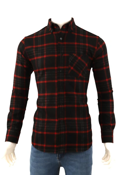 Kareli Regular fit Erkek Oduncu Gömleği - Resim 3