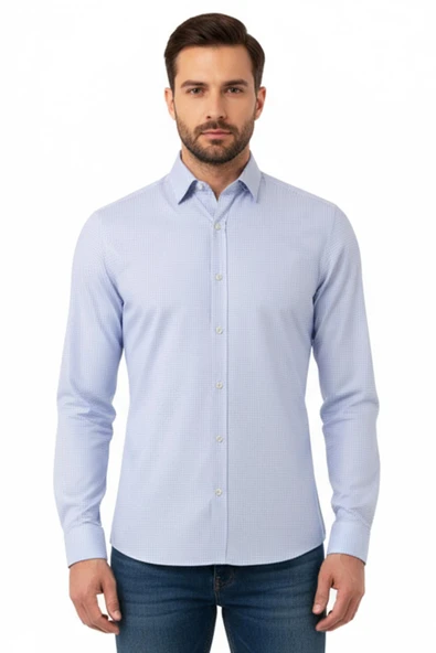 Slim Fit Erkek Gömlek - Resim 2