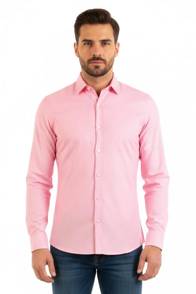 Slim Fit Erkek Gömlek - Resim 2