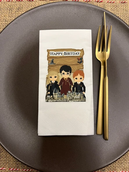Harry Potter Baskılı Parti Peçetesi Beyaz 16 Adet ürün görseli 1