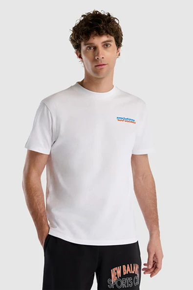 New Balance Lifestyle MNT1533-WT Beyaz Erkek Tişört ürün görseli 1