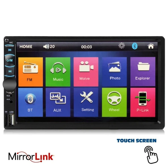 Kamosonic KS-G753 7" BT/USB/SD/FM/AUX 4x45 Watt Double Din Teyp ürün görseli 1