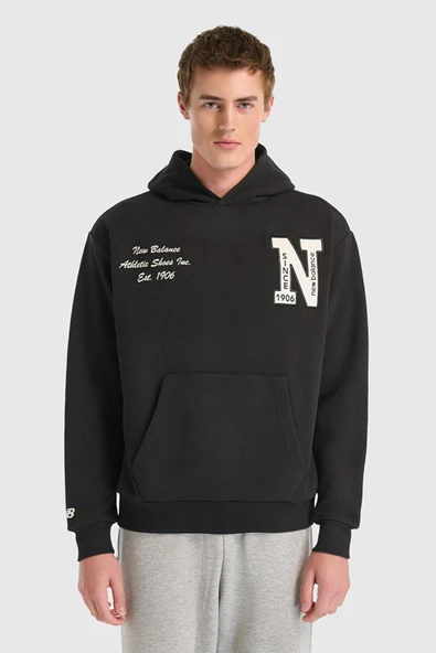 New Balance Lifestyle Hoodie UNH3534-BK Siyah Unisex Hoodie ürün görseli 1