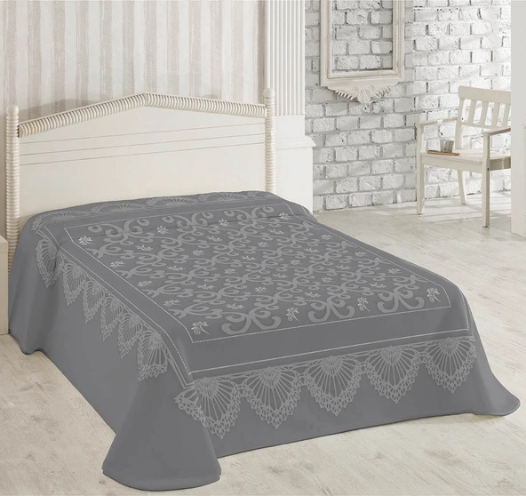 Merinos Pırıltı Embos Vizon Battaniye 220X240 Gri ürün görseli 1