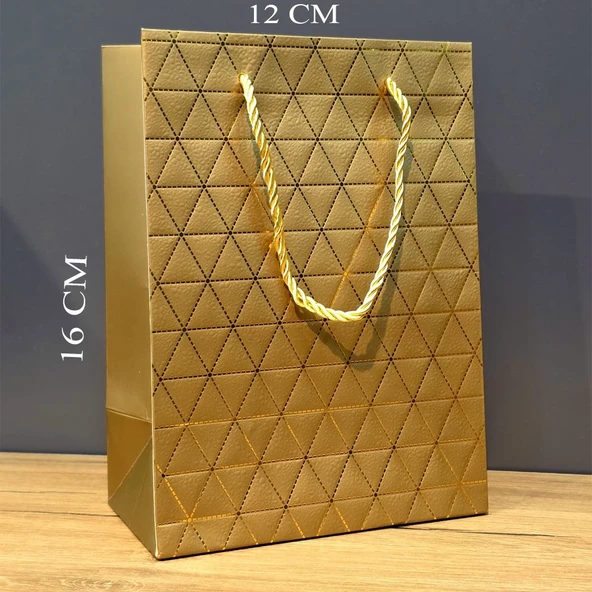 Mini Boy Gold Karton Hediye Çantası ürün görseli 1