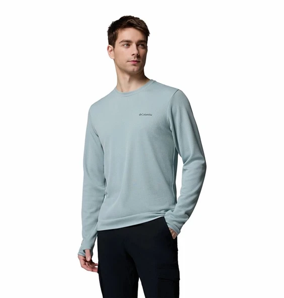 Columbia Tech Trail™ Utility Warm LS Crew Mavi Erkek Outdoor Uzun Kollu T-Shirt AE9975-461 ürün görseli 1