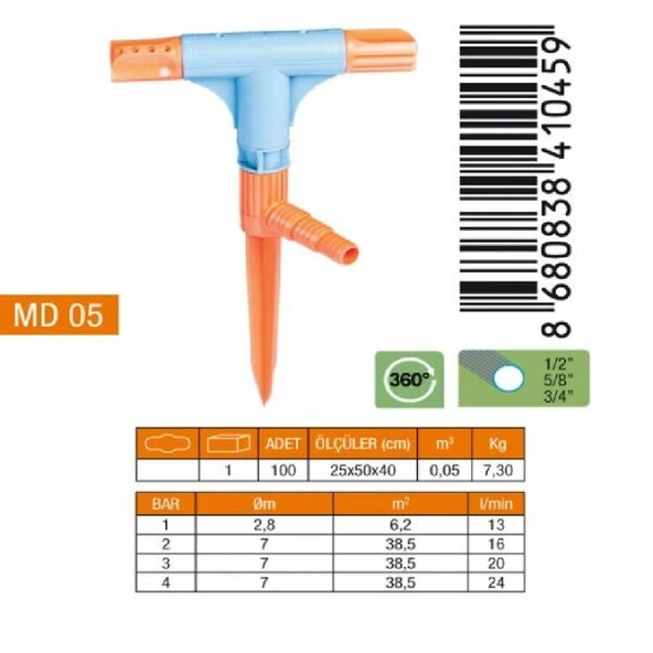 MEDALYAN MD 05 05 Normal Te Sprink 1/2*5/8*3/4 ürün görseli 1