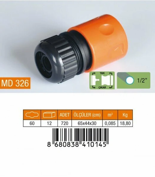 MEDALYAN MD 326 Otomatık Hortum Baglantısı 1/2" ürün görseli 1