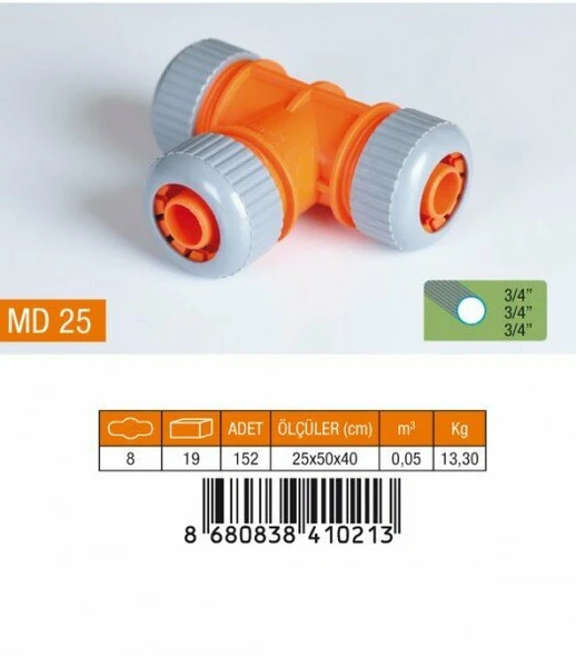 MEDALYAN MD 25 3/4"-3/4"-3/4" Lüx Te H.Eki ürün görseli 1