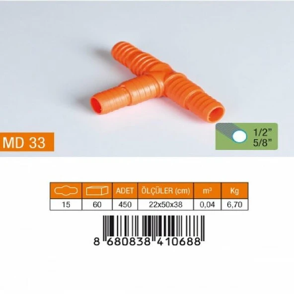 MEDALYAN MD 33 1/2"-5/8" Nor.Te Hortum Eki ürün görseli 1