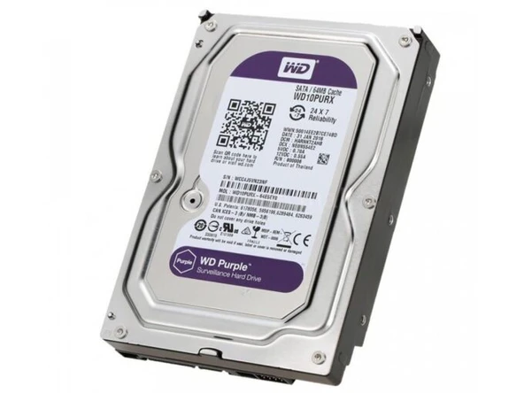 1 TB WD Purple 3.5 64MB 5400Rpm Sata3 (WD10PURZ) 7/24 Güvenlik Disk ürün görseli 1