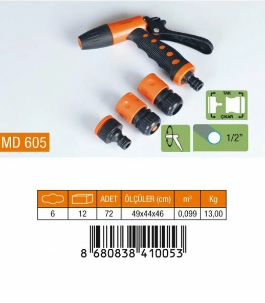 MEDALYAN MD 605 Otomatik Tetikli Tabanca 4'Lü Set 1/2" ürün görseli 1