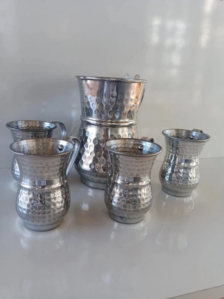 Aluminyum Sürahi ve Bardak. - Resim 3