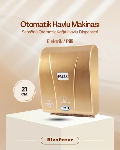 Sensörlü Otomatik Kağıt Havluluk ( Kağıt Havlu Dispenseri) 21 Cm Gold ürün görseli 1