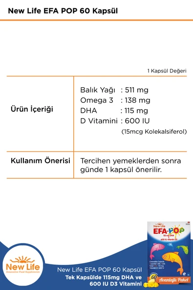 NEW LIFE EFA POP 60 KAPSUL - Resim 2