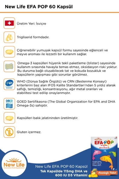 NEW LIFE EFA POP 60 KAPSUL - Resim 3