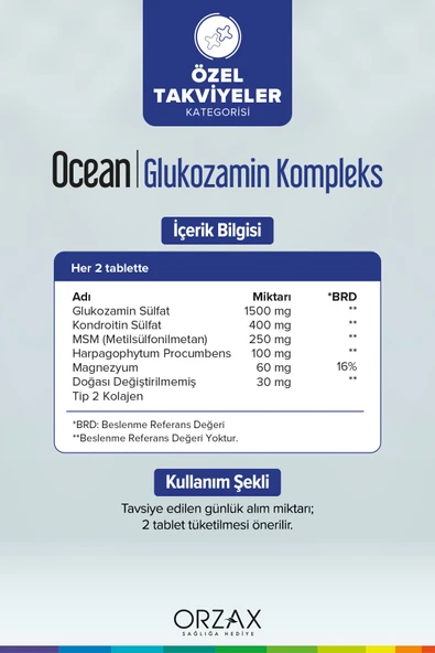 OCEAN GLUKOZAMIN KOMP. 60 TB. - Resim 2