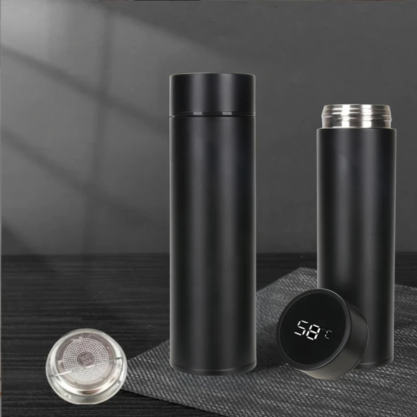 Çelik Dijital Led Sıcaklık Göstergeli Akıllı Termos Matara 400 ml ürün görseli 1