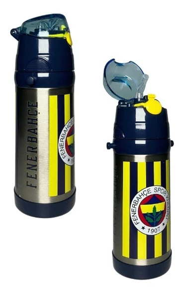 Fenerbahçe Lisanslı Çubuklu Çelik Matara Suluk 500 ml ürün görseli 1