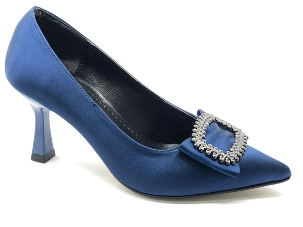 Feles Kare Toka 8 cm Topuklu Stiletto Kadın Ayakkabı ürün görseli 1