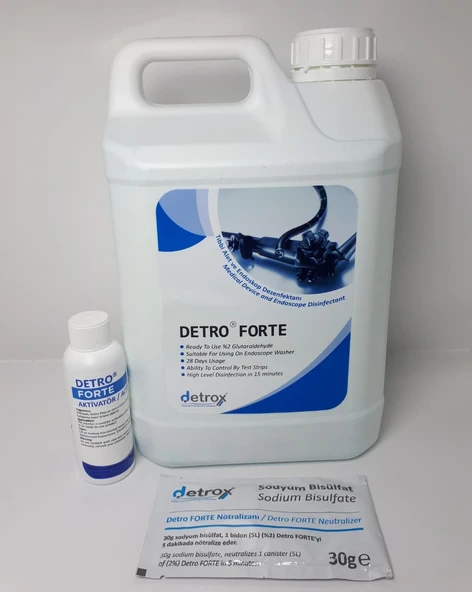 Detro Forte Yüksek Düzey Tıbbi Alet Ve Endoskop Dezenfektanı 5L ürün görseli 1