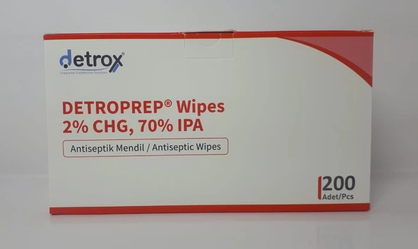 DETROPREP WİPES 2%CHG, 70% IPA ANTİSEPTİK MENDİL 200 ADET ürün görseli 1