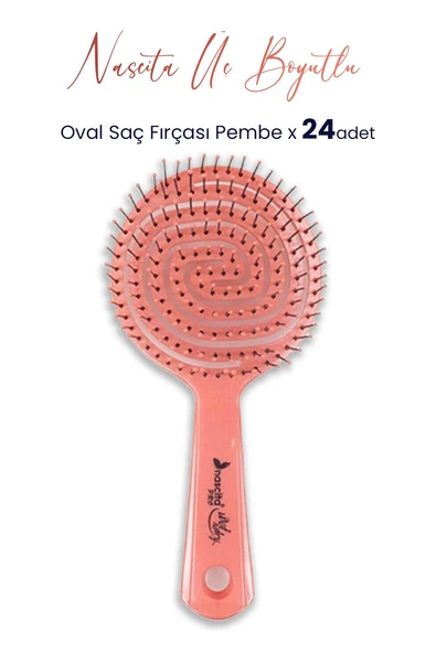 Nascita Üç Boyutlu Oval Saç Fırçası Pembe x 24 Adet ürün görseli 1