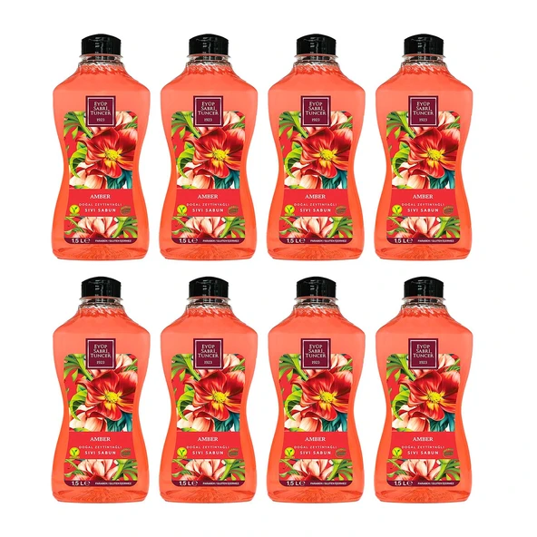 Eyüp Sabri Tuncer Doğal Zeytinyağlı Sıvı Sabun Amber 1.5 litre Pet Şişe x 8 Adet ürün görseli 1