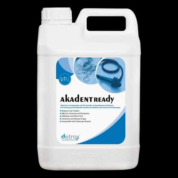 AKADENT READY Tıbbi Alet ve Endoskoplar İçin Ön Temizlik ve Dezenfeksiyon Solüsyonu 5 LT ürün görseli 1