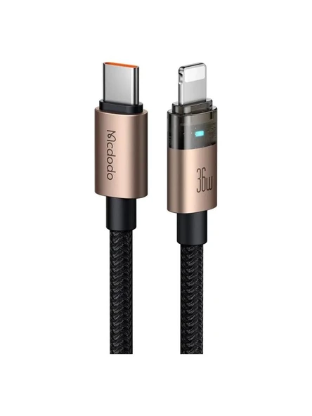 Mcdodo CA-6941 36W Typec iPhone Işıklı Data Şarj Kablosu 1.2M - Gold ürün görseli 1