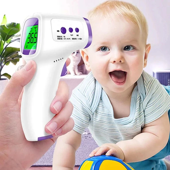 ShopyTech Temassız Kızılötesi Ateş Ölçer 1 Saniyede Ölçüm 3 Renkli Ateş Uyarısı Oda/Nesne Modu C/F 32 Hafıza  CE ürün görseli 1