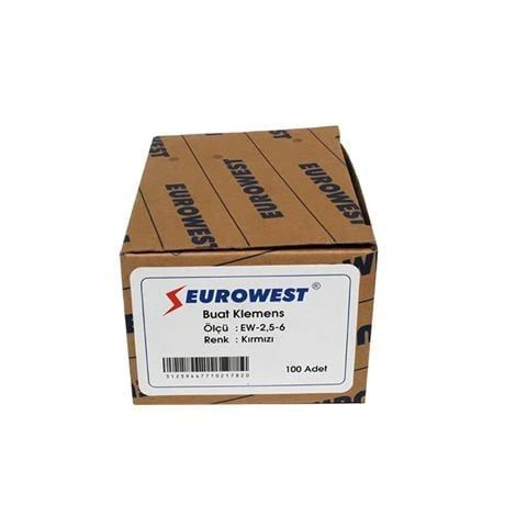 Eurowest 0,50-2,5mm Geçmeli Buat Klemensi Kırmızı ürün görseli 1