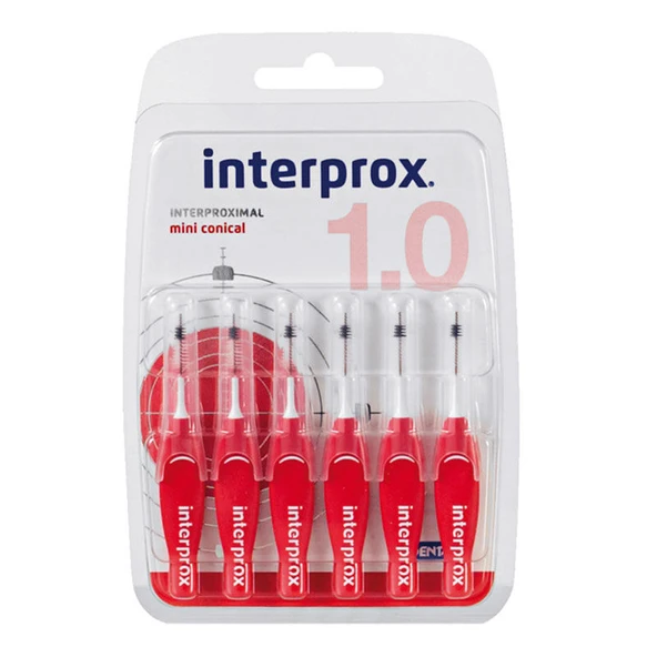 Dentaid INTERPROX 4G MiniConical Blister 6'lı - Kırmızı - N31195 ürün görseli 1