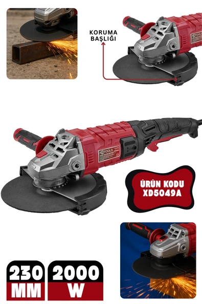 RETOOLS XD5049A 230 MM 2000 W AVUÇ TAŞLAMA (TAŞ MOTORU) ürün görseli 1