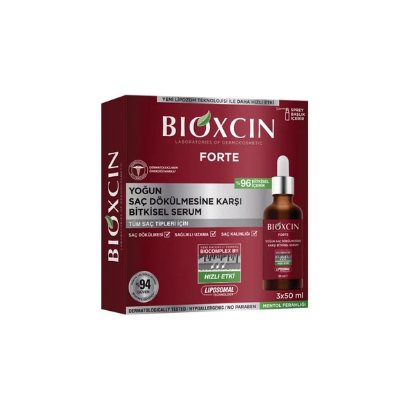 Bioxcin Forte Erkekler için Saç Dökülmesine Karşı Bitkisel Saç Serumu - Lipozom Teknolojisi, 3 x 50 ml ürün görseli 1