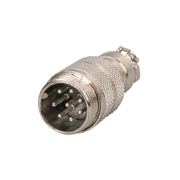 Ayt Mayk GX16-8 Pinli Metal Erkek Konnektör Jack Soket M16 16mm Çap Vida Dişli ürün görseli 1
